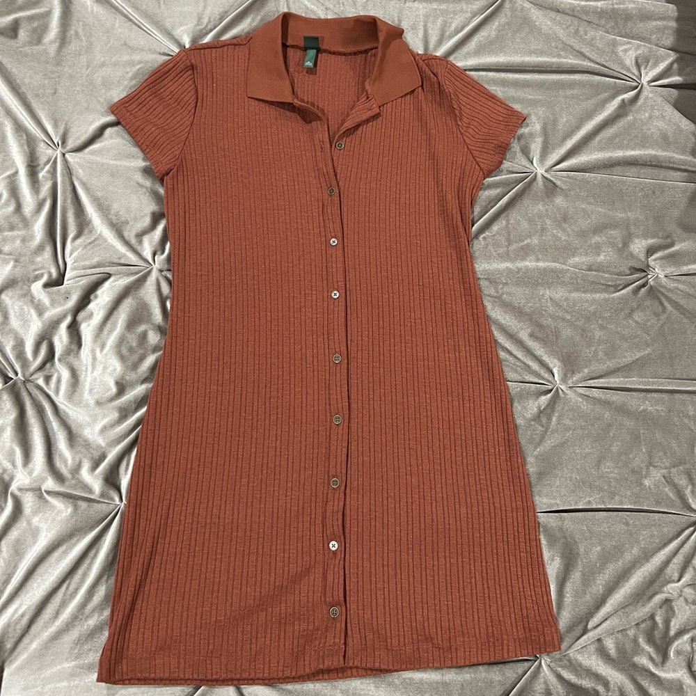 Button up collar dress